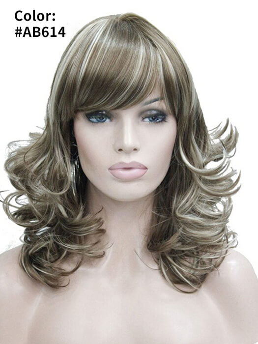 Cute Middle Length Wavy Synthetic Wigs With Bangs By imwigs®