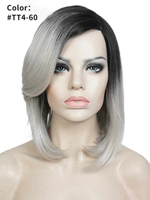 Side Part Middle Length Lace Part Synthetic Wigs With Roots