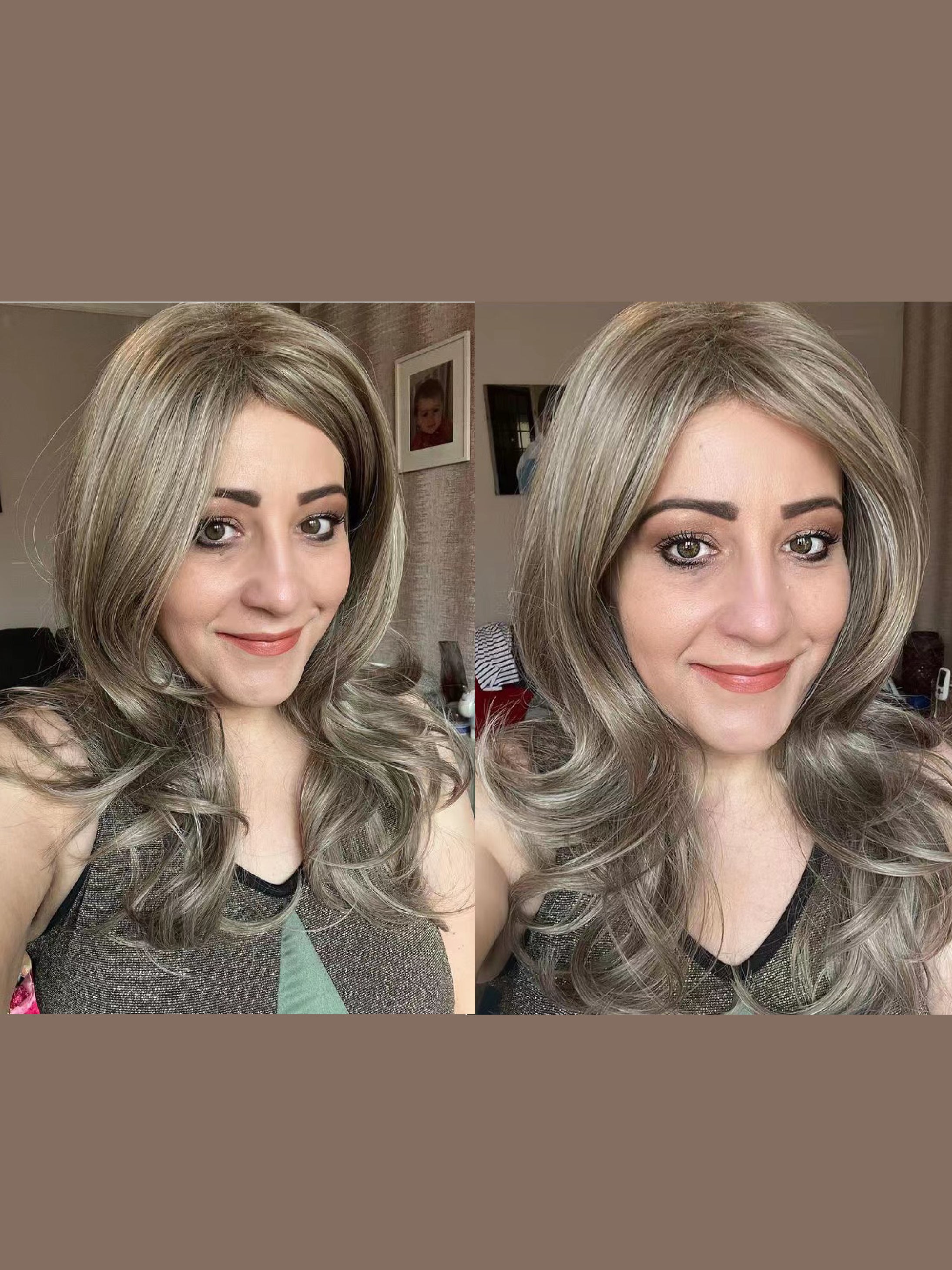 Long Wavy Mocha Frost Synthetic Wig By imwigs®