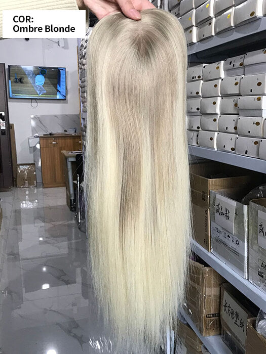 16 Inch Straight Mono Part Human Hair Toppers By imwigs®
