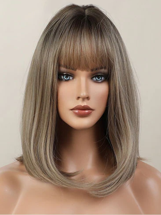 Beauty Medium Bob Wigs With Bangs Synthetic Wig By imwigs®