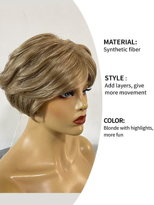 Short Curly Layered Synthetic Mono Top Full Wig By imwigs®