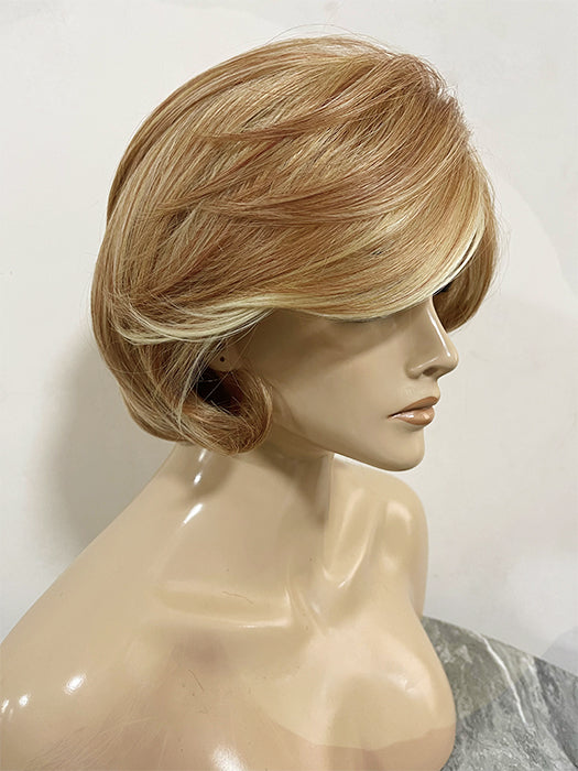 Bob Hairstyle Side Part Blonde Synthetic Wig With Highlight By imwigs®