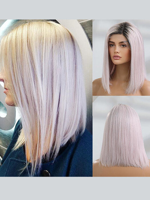 Straight Bob Lace Frontal Wigs 14 inch Blonde Human Hair Wigs By imwigs®