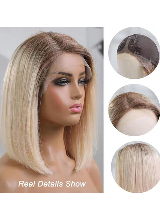 Ombre Bob Blonde Wigs For Women Human Hair Wigs Lace Part Wigs By imwigs®