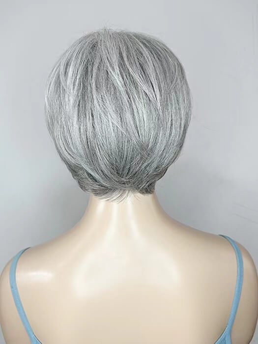 True Short Layers Platinum Gray Synthetic Wig By imwigs®