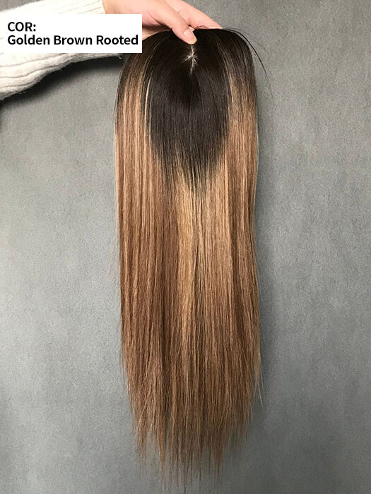 16 Inch Straight Mono Part Human Hair Toppers By imwigs®