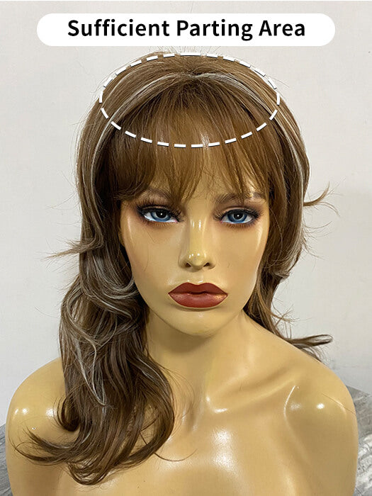 Natural Mid-Length Curly Synthetic Wig By imwigs®