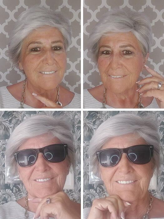 Short Light Gray Synthetic Wigs With Layered Wigs By imwigs®