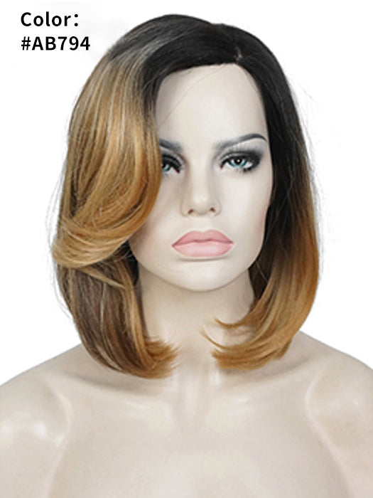 Side Part Middle Length Lace Part Synthetic Wigs With Roots