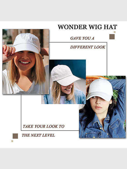Baseball Hat Straight Bob Wig Cap By imwigs®