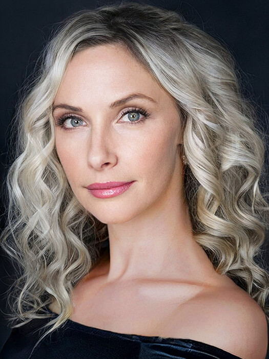 Sublime Middle Length Curly Silver Blonde Mono Part Synthetic Wig By imwigs®