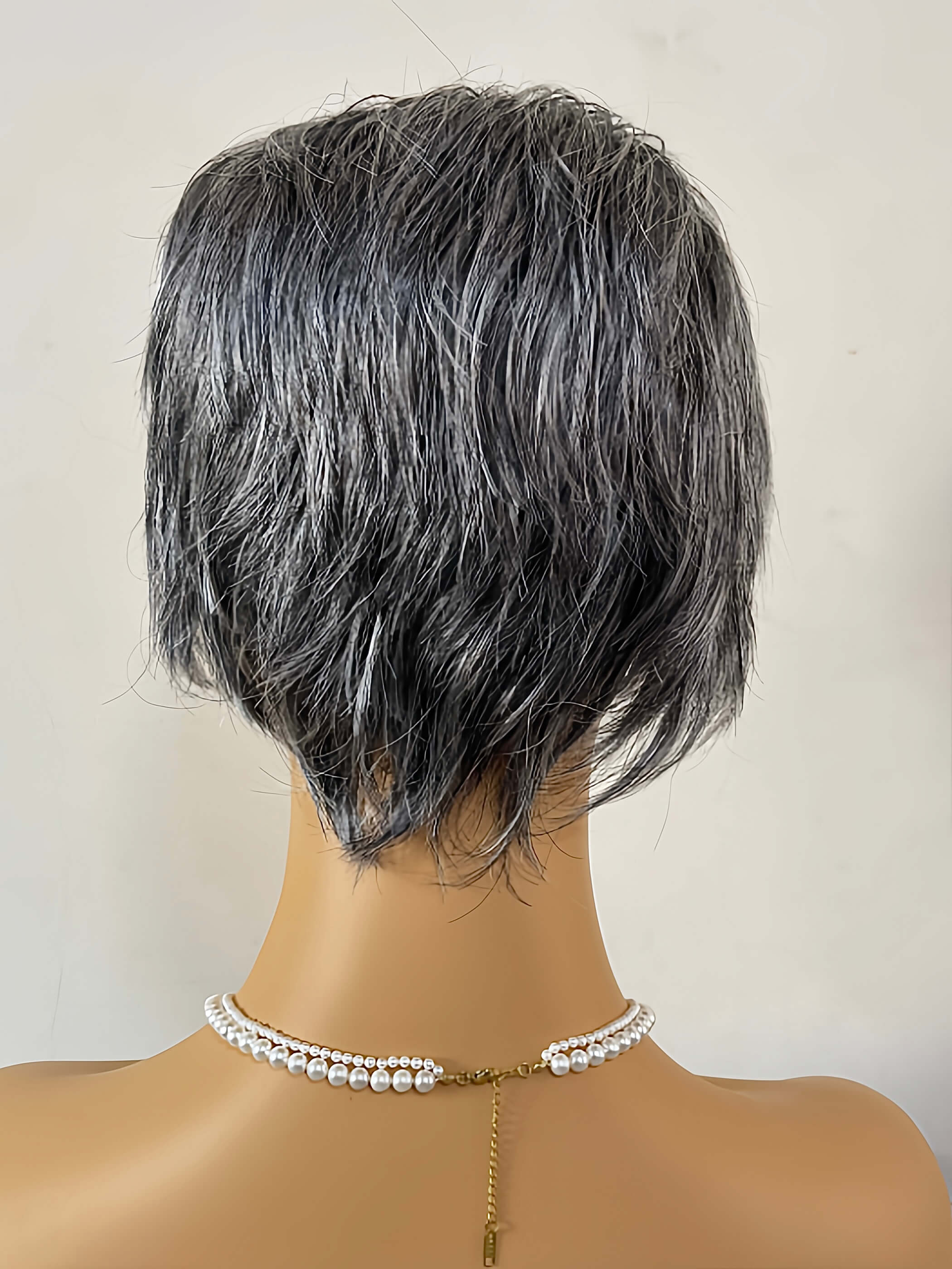 Natural Pixie Straight Layered Gray Synthetic Wigs By imwigs®