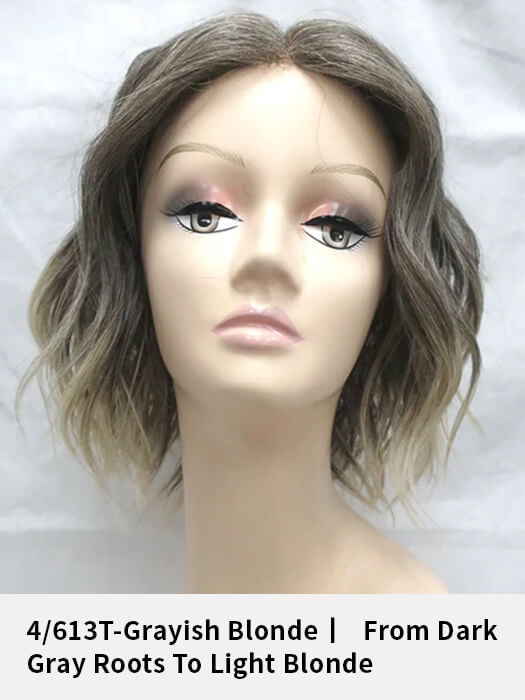 Balayage Short Grayish Blonde Wigs V Part Lace Synthetic Wigs By imwigs®