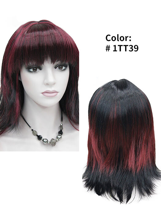 Natural Mid-Part Layered Straight Synthetic Wigs With Bangs By imwigs®