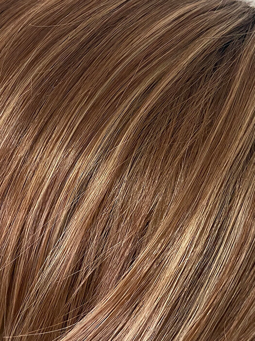 Medium Straight Side Part Layered Brown Synthetic Wig With Highlight By imwigs®
