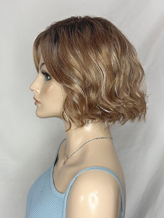 Chin Length Curly Honey Brown Lace Front Synthetic Wig By imwigs®