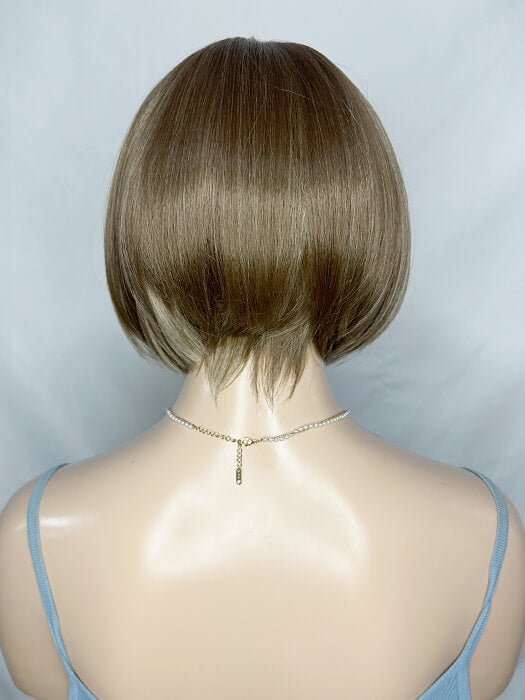 Short Bob Straight Wigs Lace Part Synthetic Wigs With Bangs By imwigs®
