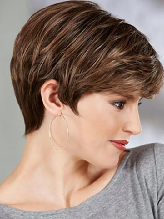 Short Layered Highlighted Synthetic Wigs