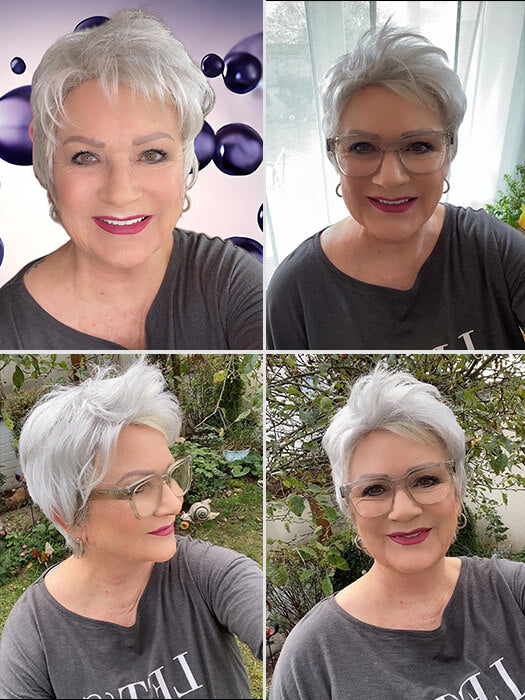 Light Gray Straight Layered Short Synthetic Wigs (Capless ) By imwigs®