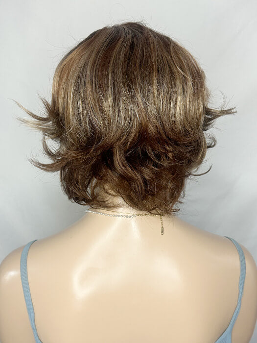 Short Curly Mixed Brown Hair Lace Front Synthetic Wigs By imwigs®