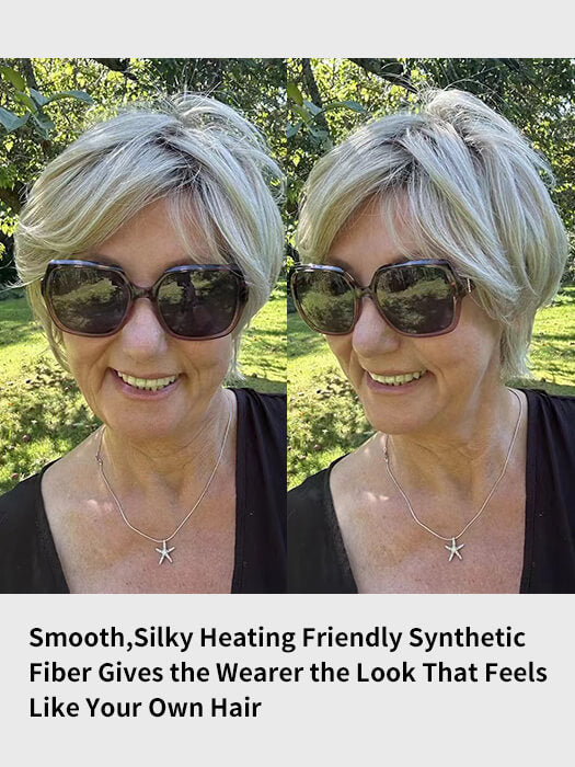 Soft Short Layered Straight Synthetic Wig By imwigs®