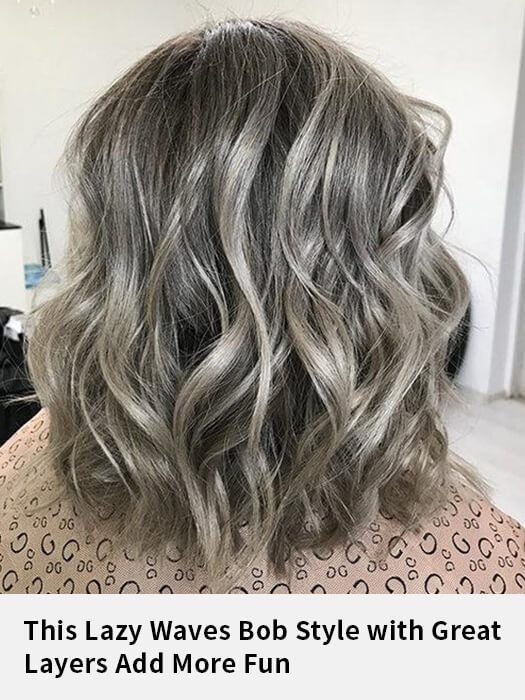 Balayage Short Grayish Blonde Wigs V Part Lace Synthetic Wigs By imwigs®