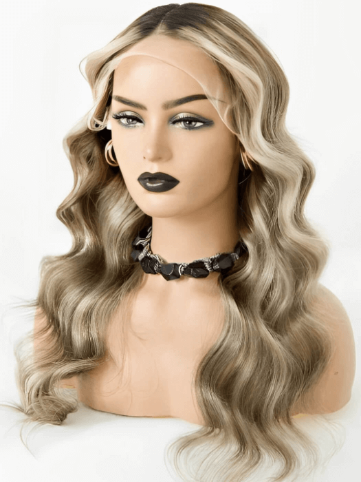 Balayage Wavy Lace Frontal Wigs Remy Human Hair Wigs By imwigs®(Mono Top)