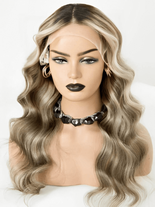 Balayage Wavy Lace Frontal Wigs Remy Human Hair Wigs By imwigs®(Mono Top)