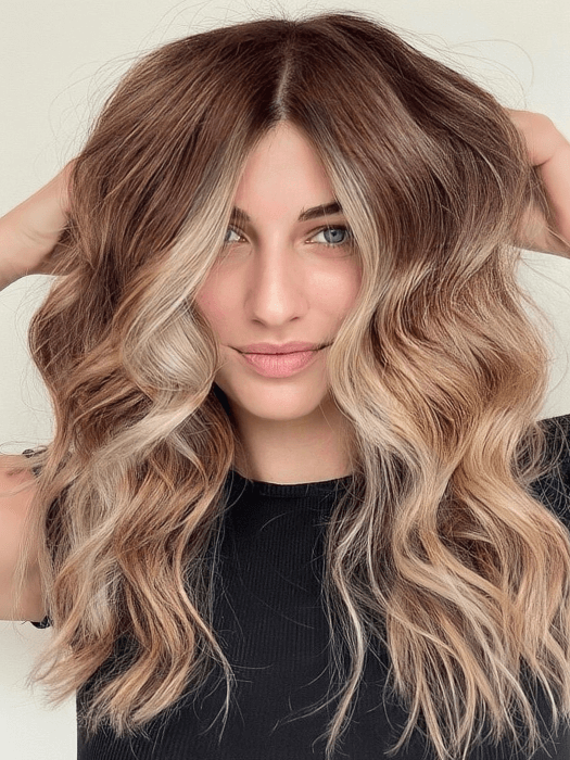 Chocolate Caramel Wavy Wigs Lace Front Human Hair Wigs By imwigs®