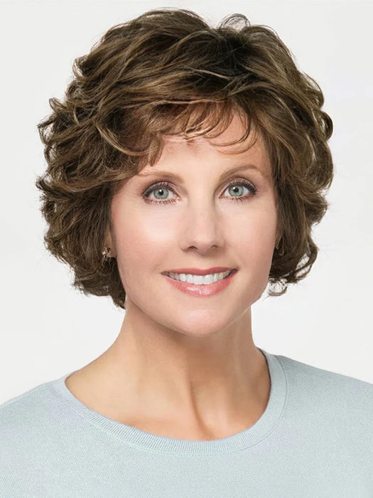 Short Layered Curly Brown Synthetic Wig By imwigs®