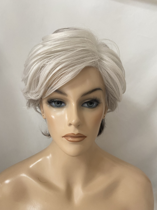 Gray Pepper Short Layered Wavy Synthetic Wig By imwigs®