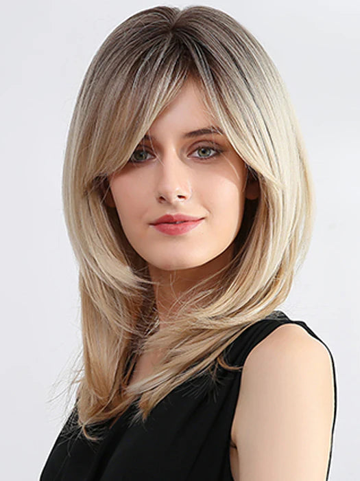 Classical Middle Length Layered Synthetic Wigs With Roots By imwigs®