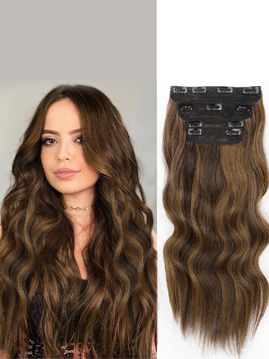 Water Wavy Four-piece Hair Extension Pieces (Synthetic ) By imwigs®