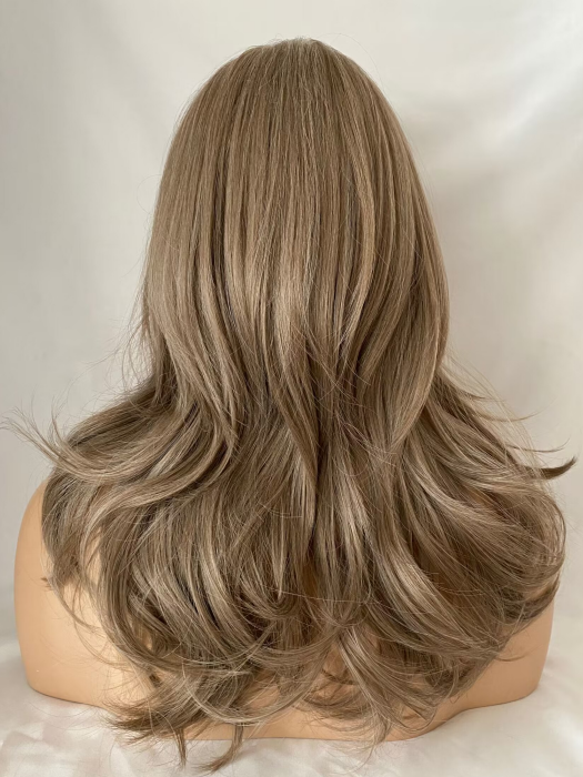 Long Wavy Mocha Frost Synthetic Wig By imwigs®