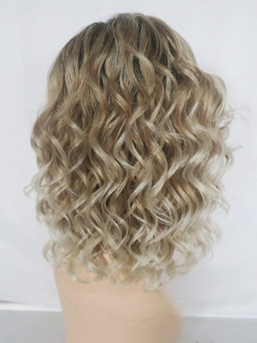 Mid-Length Bob Wavy Blonde Lace Front Synthetic Wigs By imwigs®