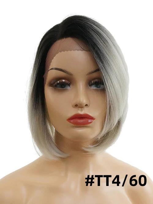 Short Bob Lace Part Wig Ombre Rooted Synthetic Wigs