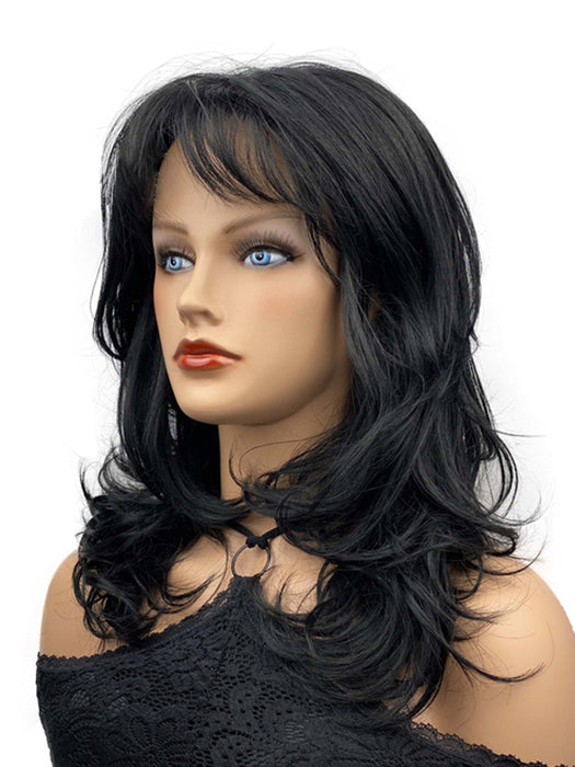 Natural Mid-Length Curly Synthetic Wig By imwigs®