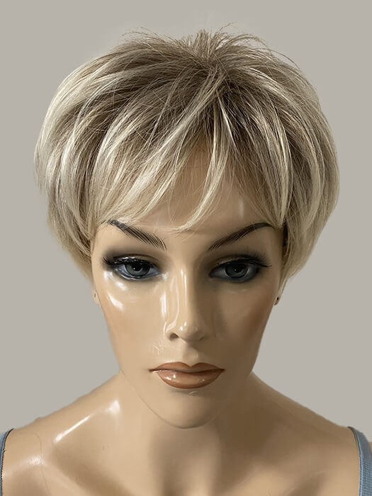 Short Spiky Bob Layered Platinum Straight Synthetic Wig By imwigs®