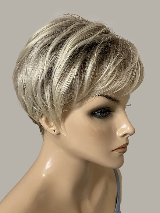 Short Spiky Bob Layered Platinum Straight Synthetic Wig By imwigs®