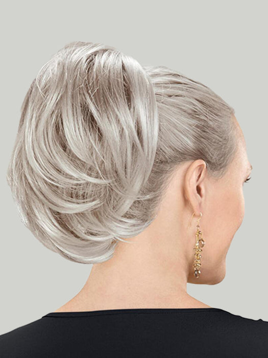 Short Gray Layered Synthetic Hair Clip Ponytail By imwigs®