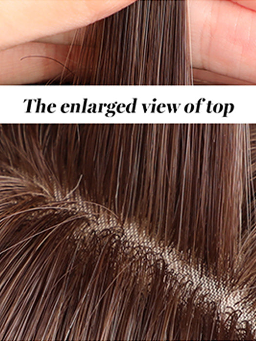 Comfortable Short Straight Blonde Wigs Lace Part Synthetic Wigs With Roots By imwigs®