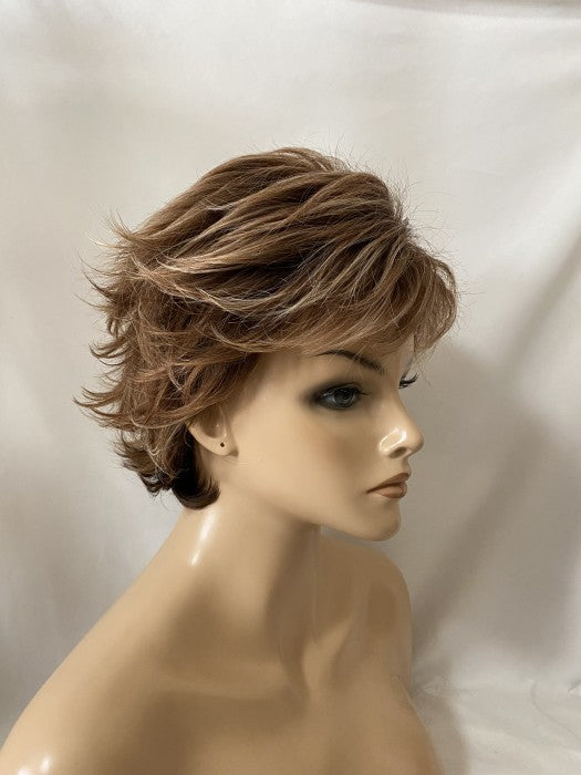 Short Wavy Layered Mixed Brown Synthetic Wig By imwigs®