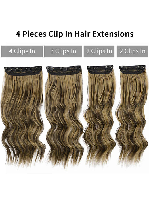 Hair Extensions Highlight Wavy Long Synthetic Hairpieces For Women 18 Inch By imwigs®
