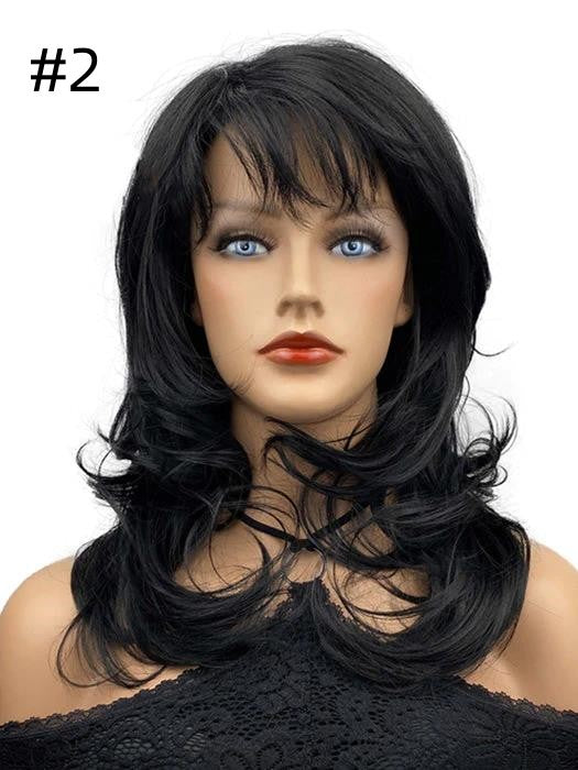 Natural Mid-Length Curly Synthetic Wig By imwigs®