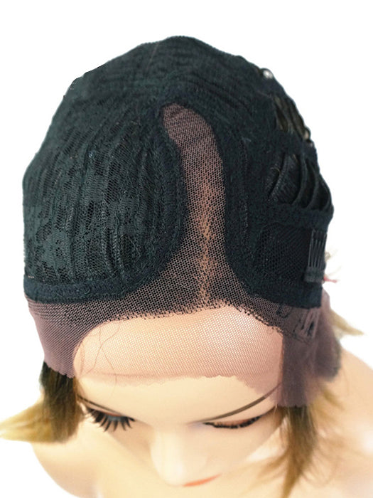 Short Bob Lace Part Wig Ombre Rooted Synthetic Wigs