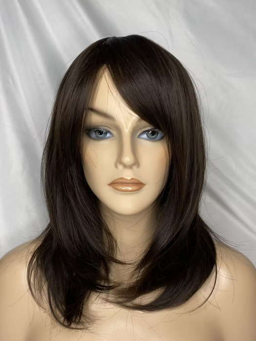 Loose Messy Lob Straight Wigs Mid-length Synthetic Wigs With Bangs (Capless) By imwigs®
