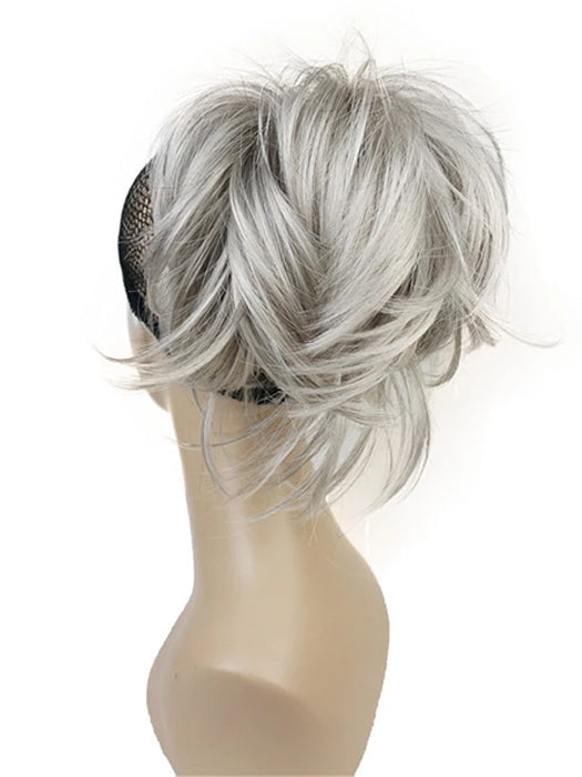 Short Gray Layered Synthetic Hair Clip Ponytail By imwigs®