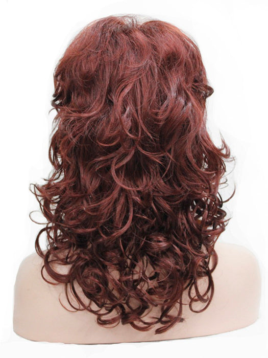 Natural Long Curly Blonde/Auburn Synthetic Wigs By imwigs®