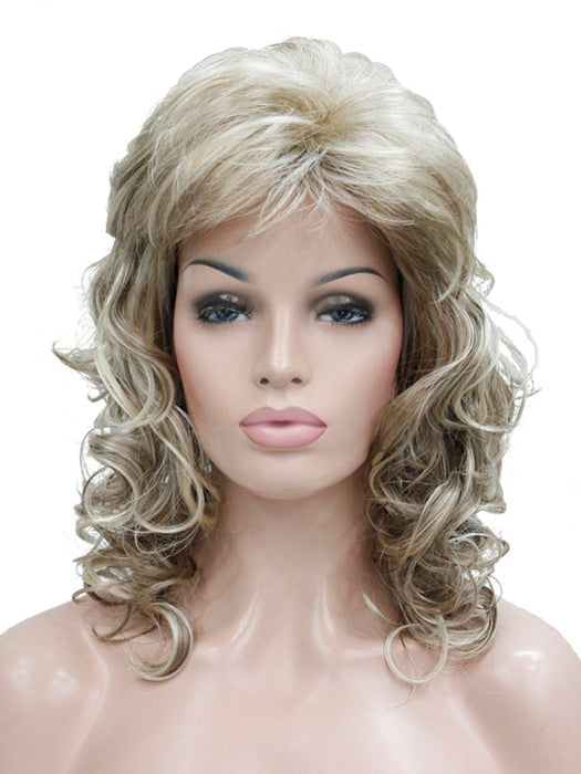 Natural Long Curly Blonde/Auburn Synthetic Wigs By imwigs®